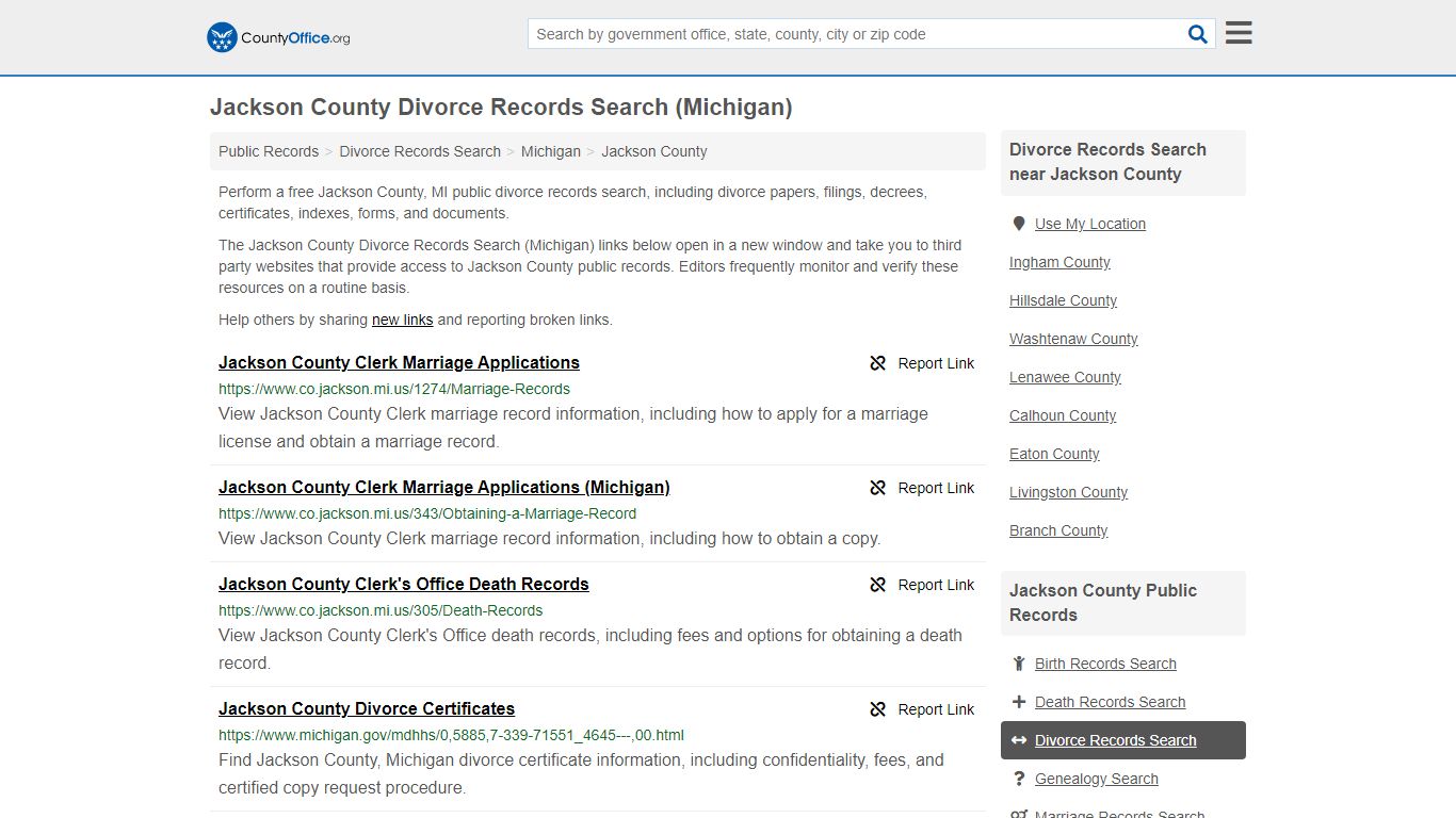 Divorce Records Search - Jackson County, MI (Divorce ...