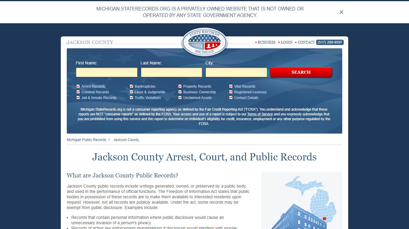 Jackson County Arrest, Court, and Public Records